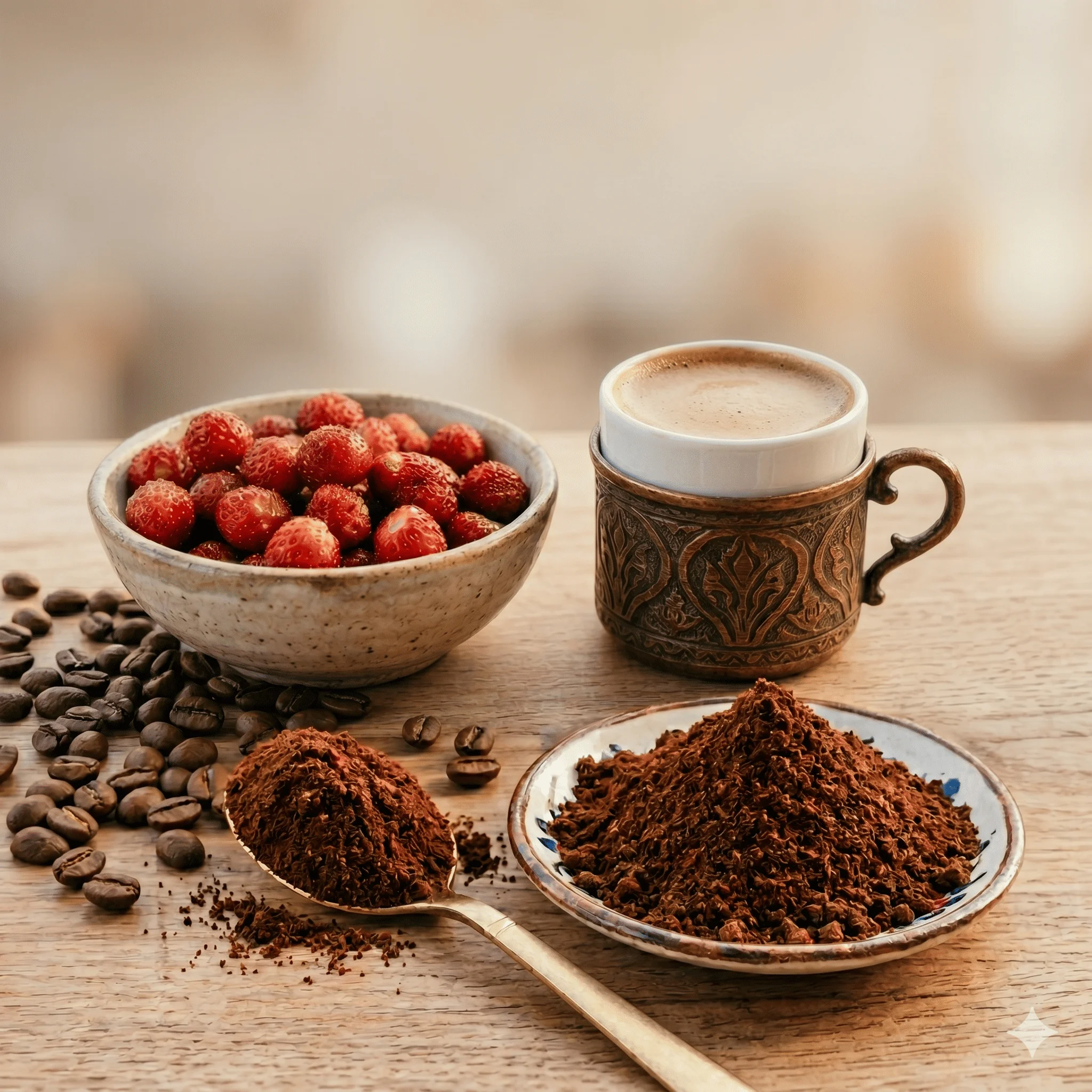 Dağ Çilekli Türk Kahvesi (1 KG - 10'lu Paket)